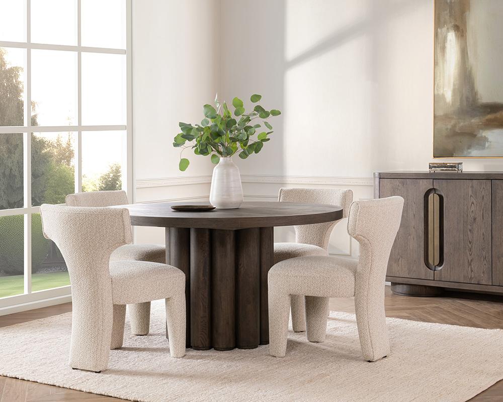 Classic Home  - Tiber Wood Round Dining Table - Toasted Brown - 51031734 veiw 8