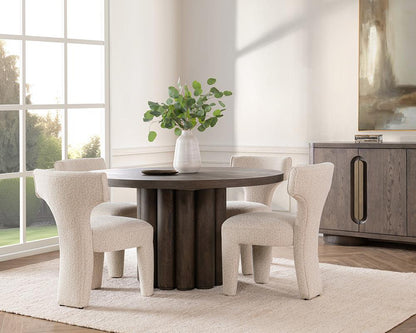 Classic Home  - Tiber Wood Round Dining Table - Toasted Brown - 51031734 veiw 8