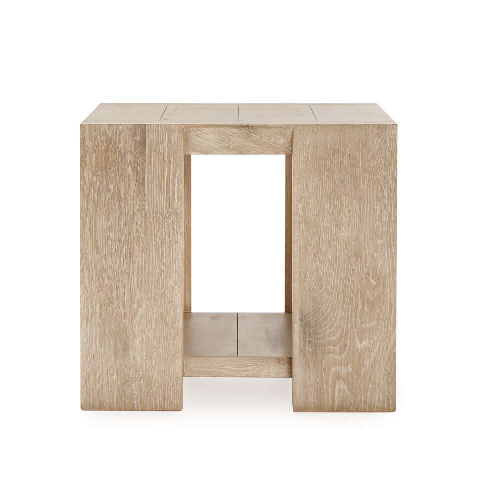 Classic Home - Troy Reclaimed Oak 24in End Table Aged Cream - 51031530 view 3