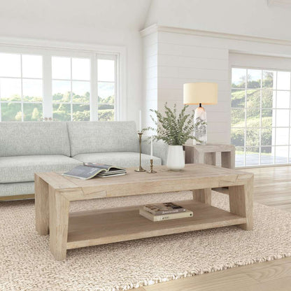 Classic Home - Troy Reclaimed Oak 60in Coffee Table Aged Cream - 51031525 veiw 7