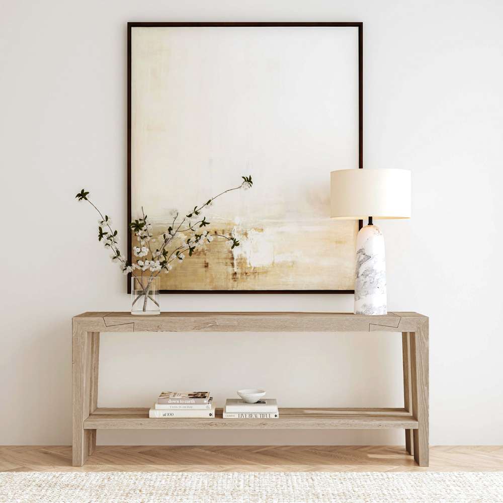 Classic Home - Troy Reclaimed Oak 72in Console Table Aged Cream - 51031529 veiw 7