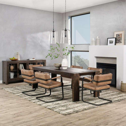 Classic Home - Troy Reclaimed Oak 89in Dining Table Suede Brown - 51031605 veiw 6