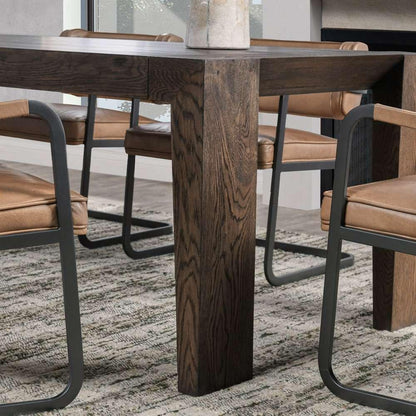 Classic Home - Troy Reclaimed Oak 89in Dining Table Suede Brown - 51031605 veiw 8