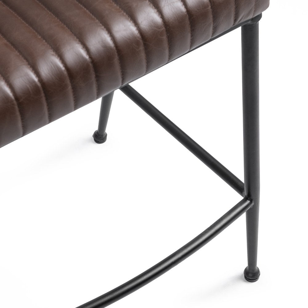Classic Home - Umbria Top Grain Leather Counter Stool - Burnished Walnut Brown - 53002171 view 4