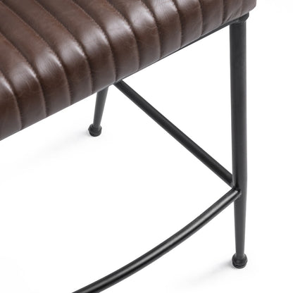 Classic Home - Umbria Top Grain Leather Counter Stool - Burnished Walnut Brown - 53002171 view 4