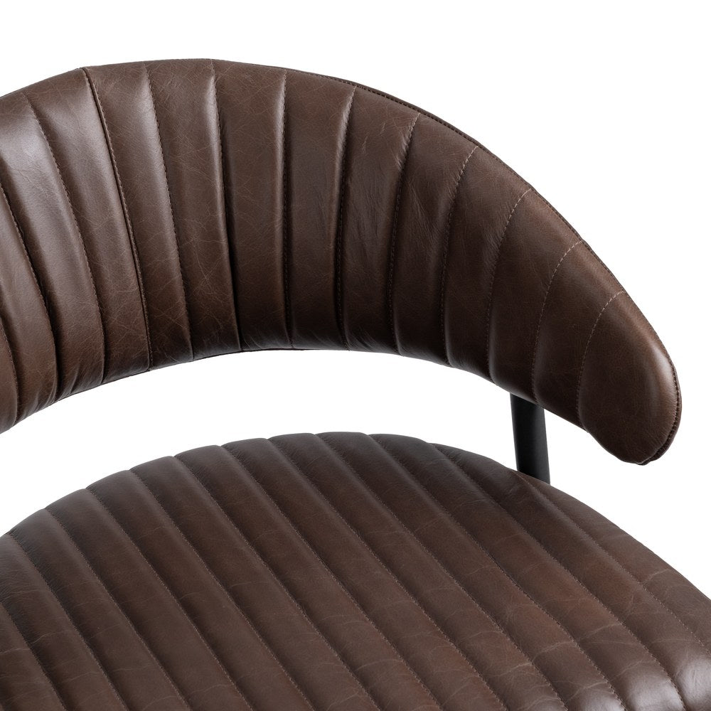 Classic Home - Umbria Top Grain Leather Counter Stool - Burnished Walnut Brown - 53002171 view 5