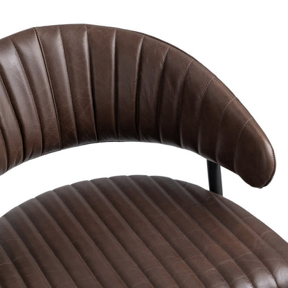 Classic Home - Umbria Top Grain Leather Counter Stool - Burnished Walnut Brown - 53002171 view 5