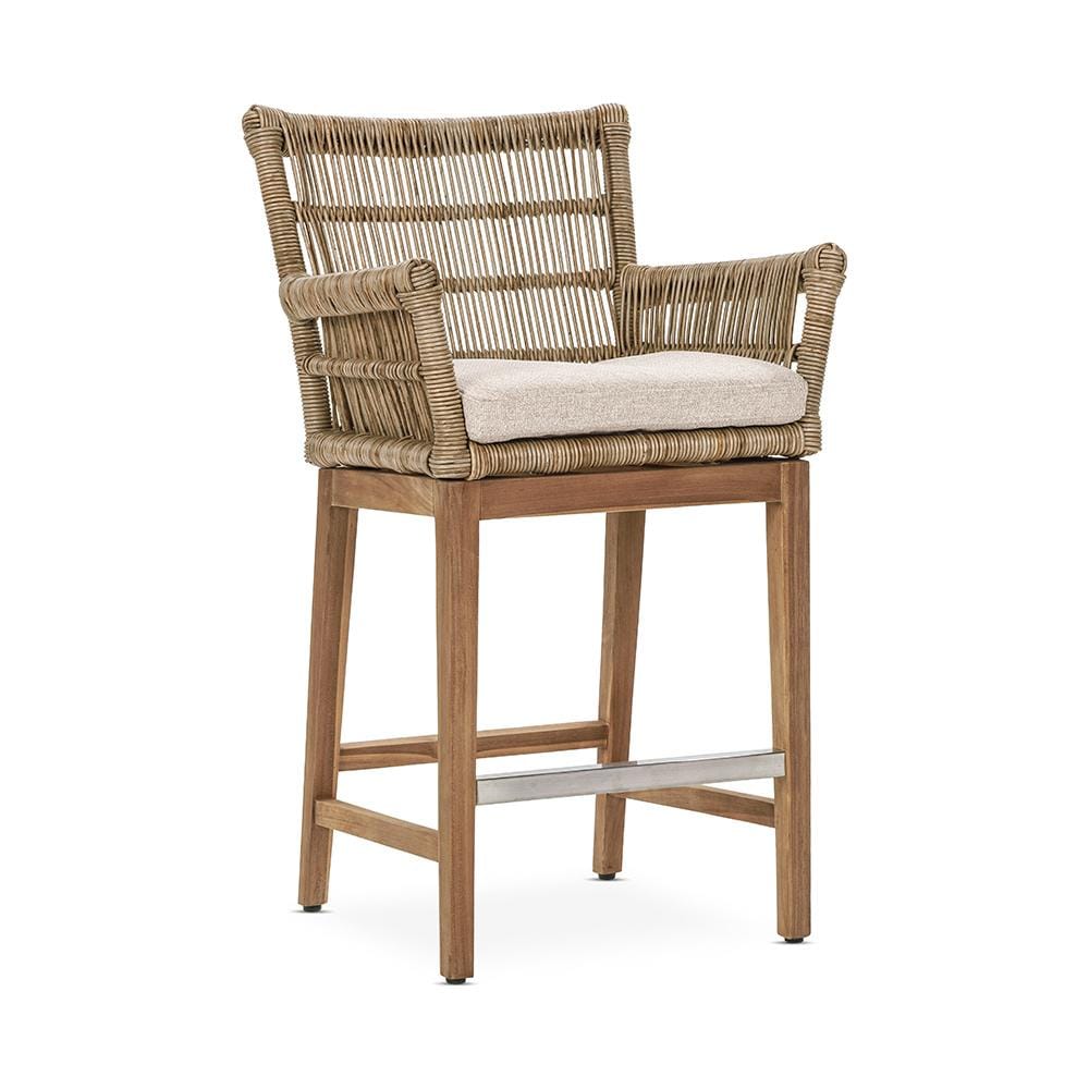 Classic Home  - Valerie Outdoor Teak Wood Counter Chair - Natural - 53051688 veiw 1