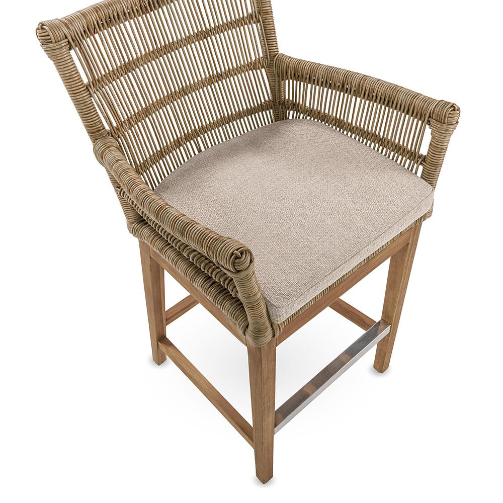 Classic Home  - Valerie Outdoor Teak Wood Counter Chair - Natural - 53051688 veiw 5