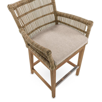 Classic Home  - Valerie Outdoor Teak Wood Counter Chair - Natural - 53051688 veiw 5