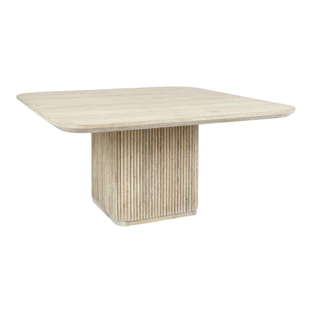 Classic Home - Vander 60in Square Reclaimed Oak Wood Dining Table In White Wash - 51031720 veiw 1