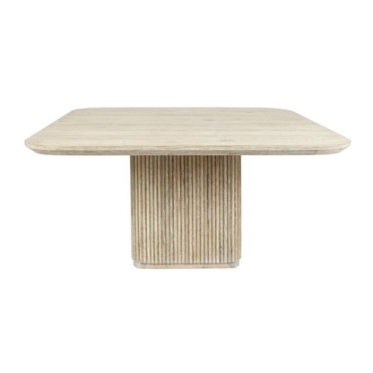 Classic Home - Vander 60in Square Reclaimed Oak Wood Dining Table In White Wash - 51031720 veiw 2