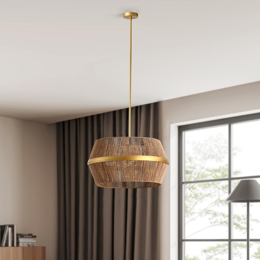 Classic Home - Wendy 6-Light Iron And Rattan Chandelier  - 56004247 veiw 5
