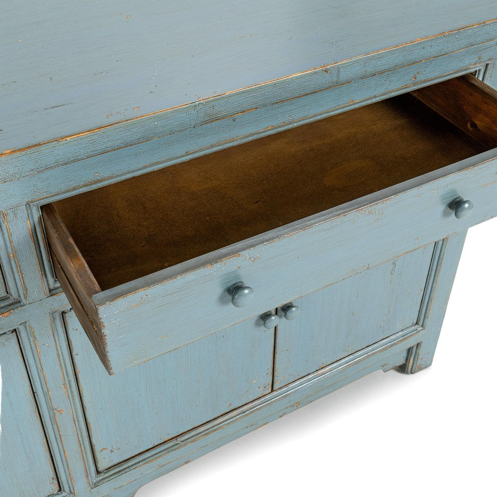 Classic Home - Winford Reclaimed Pine Sideboard Cabinet - Harbor Blue - 52004778 view 7