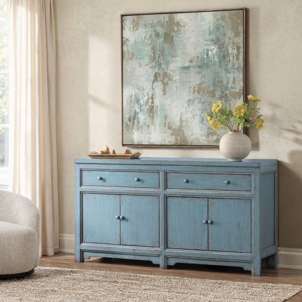 Classic Home - Winford Reclaimed Pine Sideboard Cabinet - Harbor Blue - 52004778 view 8