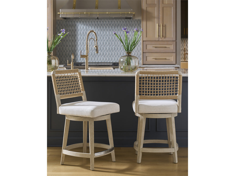 Coastal Living - Dockside Swivel Counter Stool - Dockside Natural Tan Oak - U533604 view 4