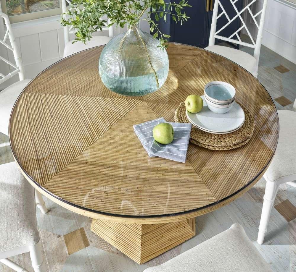 Coastal Living Getaway Nantucket Round Dining Table w/Glass Top