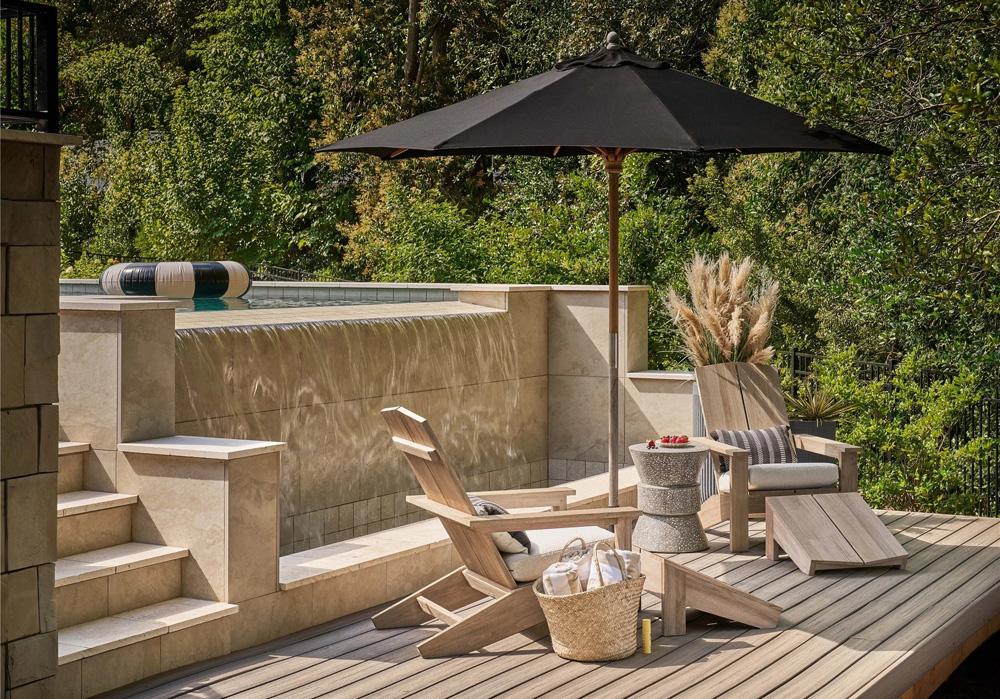 Coastal Living Outdoor - Saratoga Adirondack Ottoman - Warm Weathered Teak - U423404 veiw 6