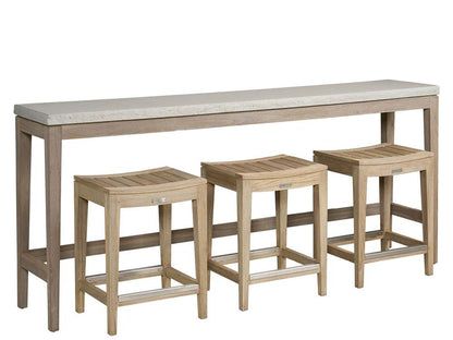 Coastal Living Outdoor - Saratoga Console w/3 Counter Stools - Warm Weathered Teak - U423803CS veiw 1
