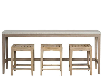 Coastal Living Outdoor - Saratoga Console w/3 Counter Stools - Warm Weathered Teak - U423803CS veiw 3