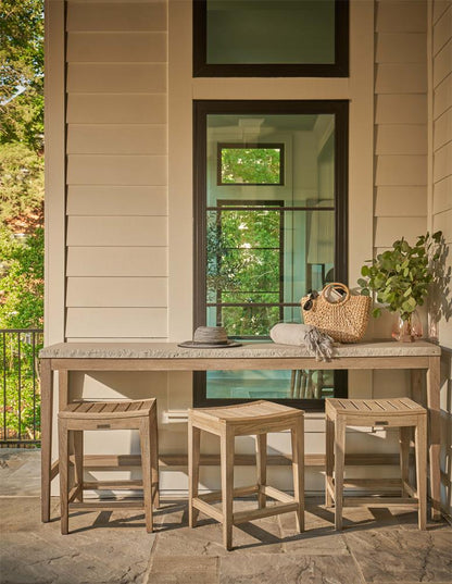 Coastal Living Outdoor - Saratoga Console w/3 Counter Stools - Warm Weathered Teak - U423803CS veiw 4