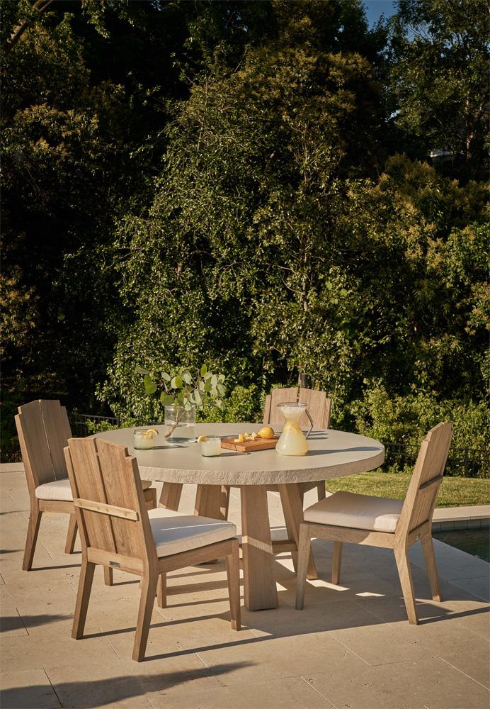 Coastal Living Outdoor - Saratoga Round Dining Table - Warm Weathered Teak - U423656 veiw 3