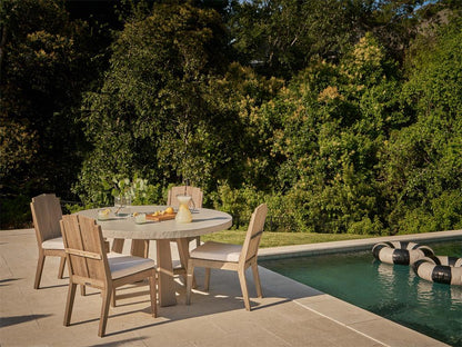 Coastal Living Outdoor - Saratoga Round Dining Table - Warm Weathered Teak - U423656 veiw 4