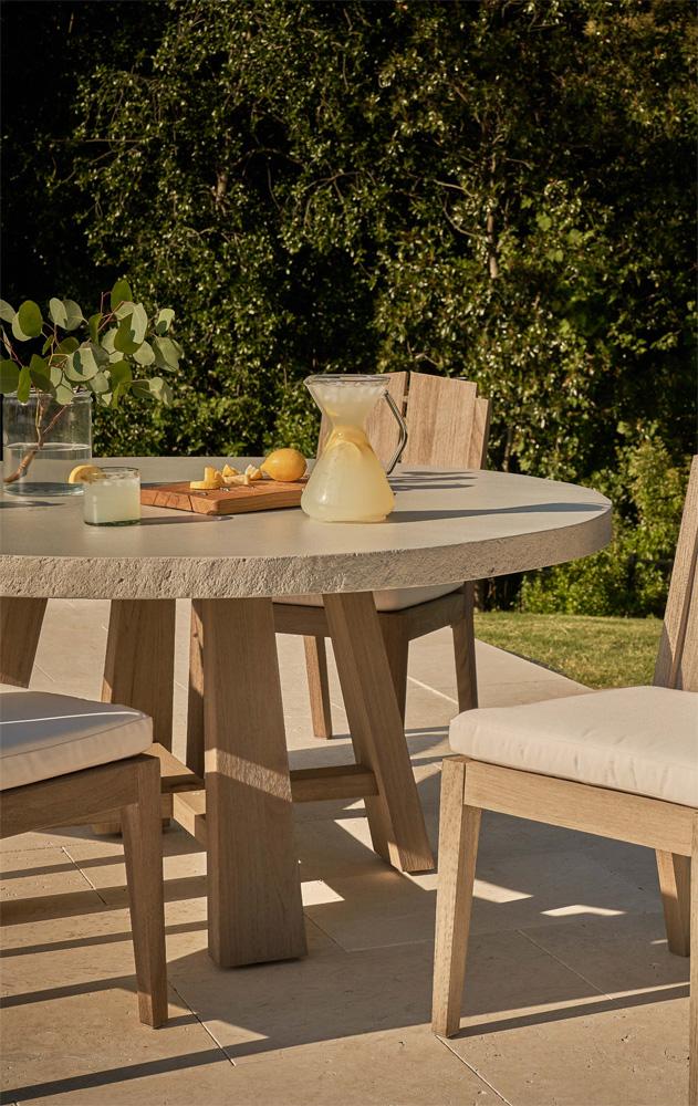 Coastal Living Outdoor - Saratoga Round Dining Table - Warm Weathered Teak - U423656 veiw 5
