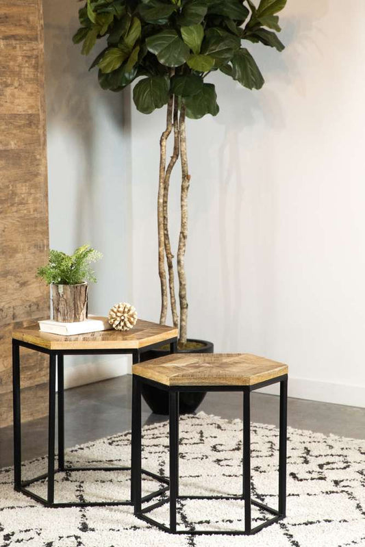 Coaster - Adger  2Pc Hexagon Nesting Table - 935844 veiw 1