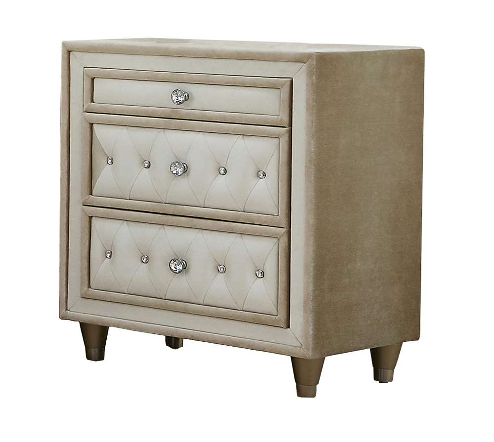 Antonella Velvet Upholstered Nightstand