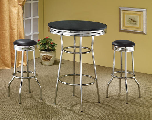 Coaster - Theodore Bar Stool (Black) (Set of 2) - 2408 veiw 2