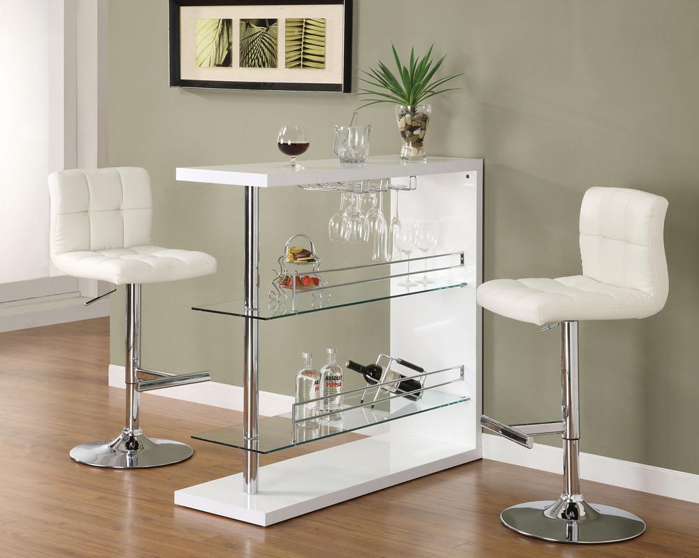 Coaster - Lenny Bar Stool (White) (Set of 2) - 120356 veiw 2
