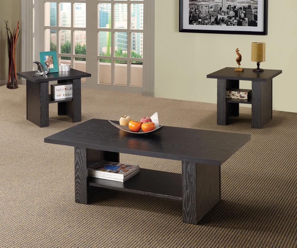 Coaster - Rodez Black Oak 3 Pc Table Set - 700345 veiw 1