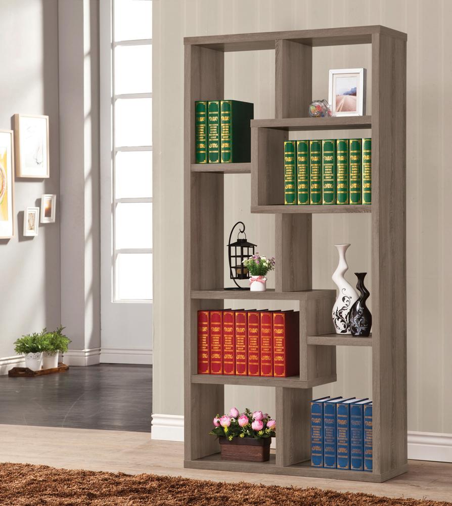 Coaster - Theo Bookshelf (Weathered Grey) - 800510 veiw 1