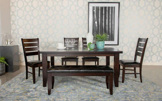 Coaster -  Dalila 6 Pc Set (Tbl+4Side+Bench) - 102721-S6 veiw 1