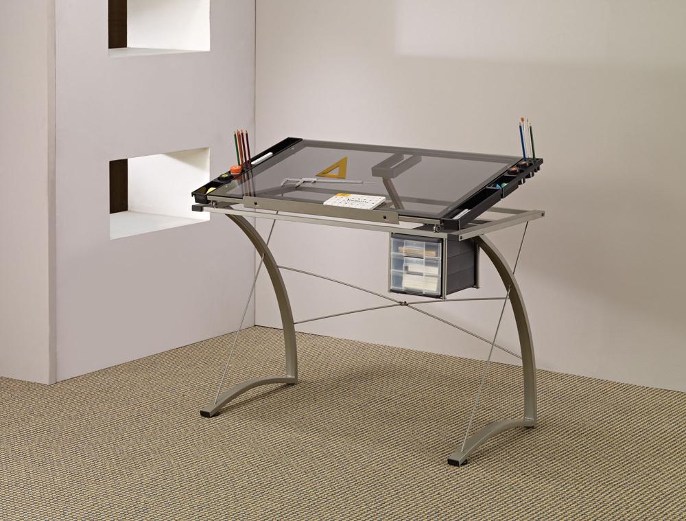 Coaster - Melo Drafting Desk (Dark Grey) - 800986 veiw 1