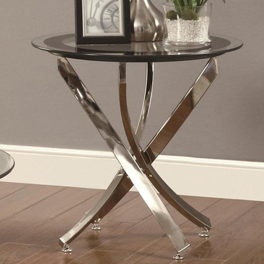 Coaster - Brooke End Table (Black/Chrome) - 702587 veiw 1