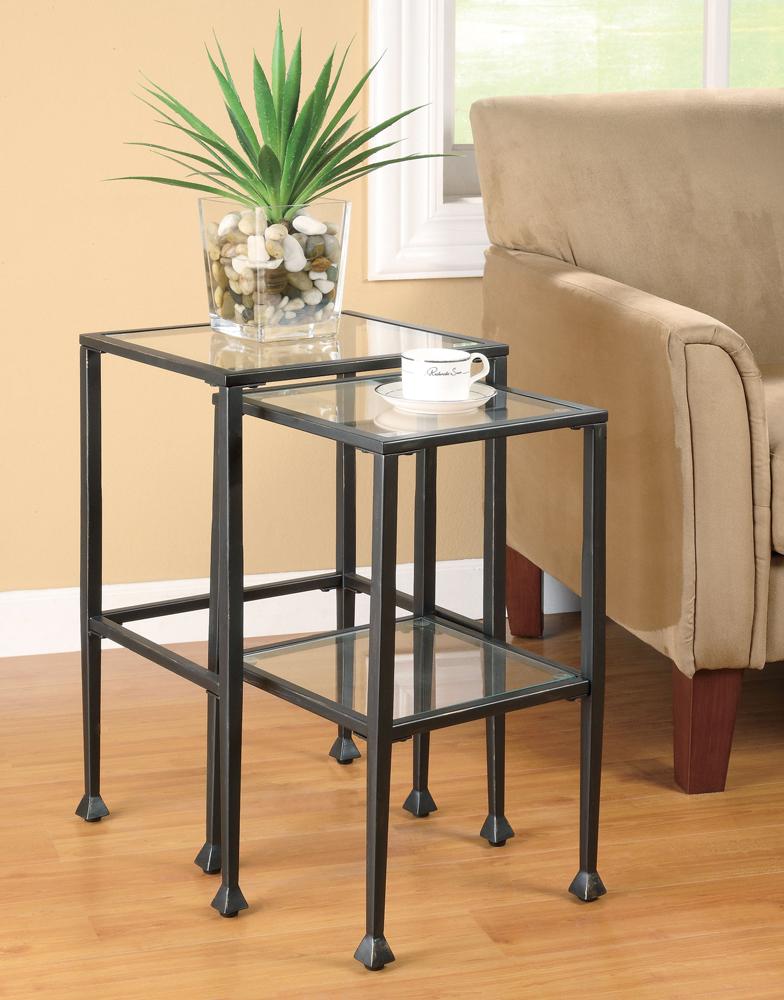 Coaster - Leilani Glass/Metal Nesting Tables 2 Pc Set - 901073 veiw 1