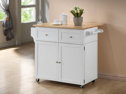 Coaster - Jalen Kitchen Cart (Natural Brown/White) - 900558 veiw 1