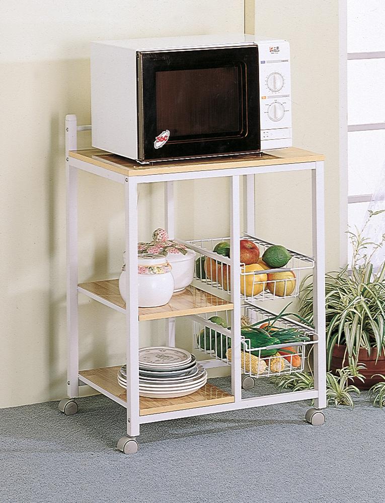 Coaster - Kelvin Kitchen Cart (Natural Brown/White) - 2506 veiw 1