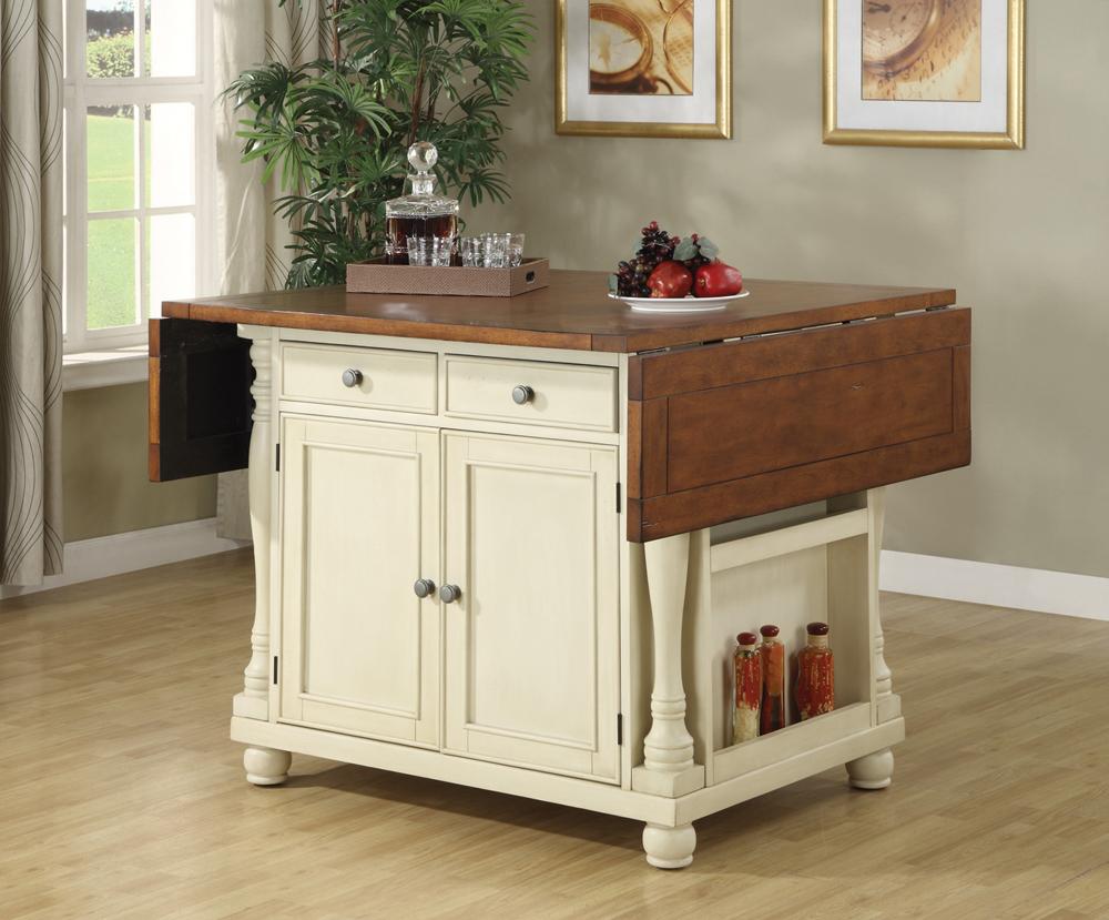 Coaster - Slater Kitchen Island (Buttermilk & Brown) - 102271 veiw 1