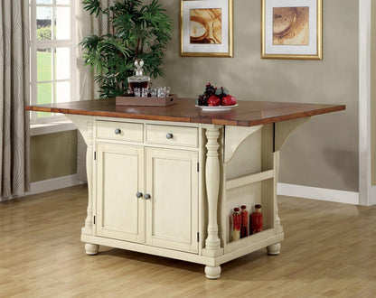 Coaster - Slater Kitchen Island (Buttermilk & Brown) - 102271 veiw 2