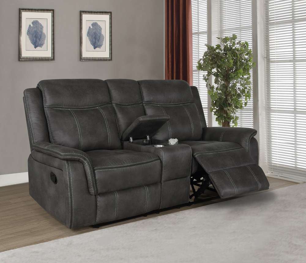 Coaster -  Lawrence Motion Loveseat W/ Console - 603505 veiw 4