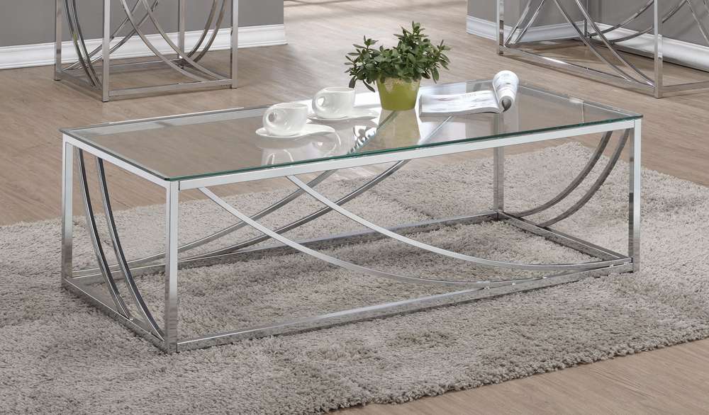 Coaster - Lille Living Room: Glass Top Occasional Tables Coffee Table - 720498 veiw 1