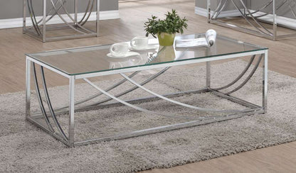 Coaster - Lille Living Room: Glass Top Occasional Tables Coffee Table - 720498 veiw 1