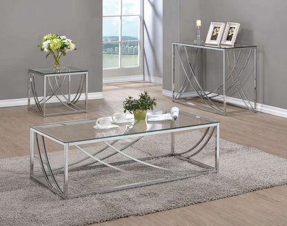 Coaster - Lille Living Room: Glass Top Occasional Tables Coffee Table - 720498 veiw 2