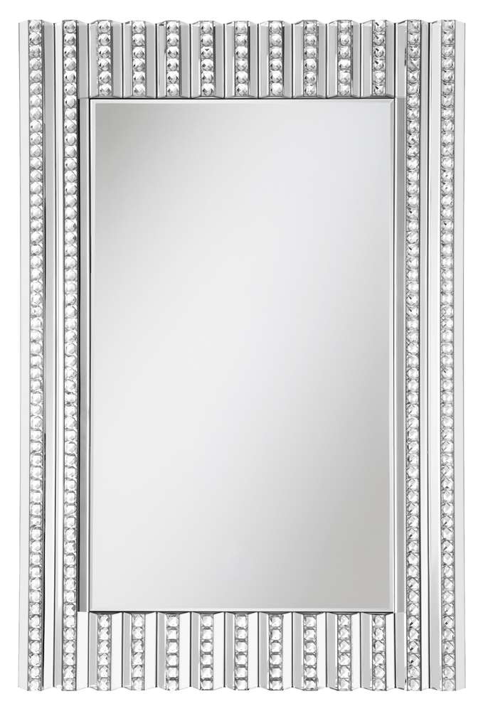 Aideen Rectangular Wall Mirror with Faux Crystals
