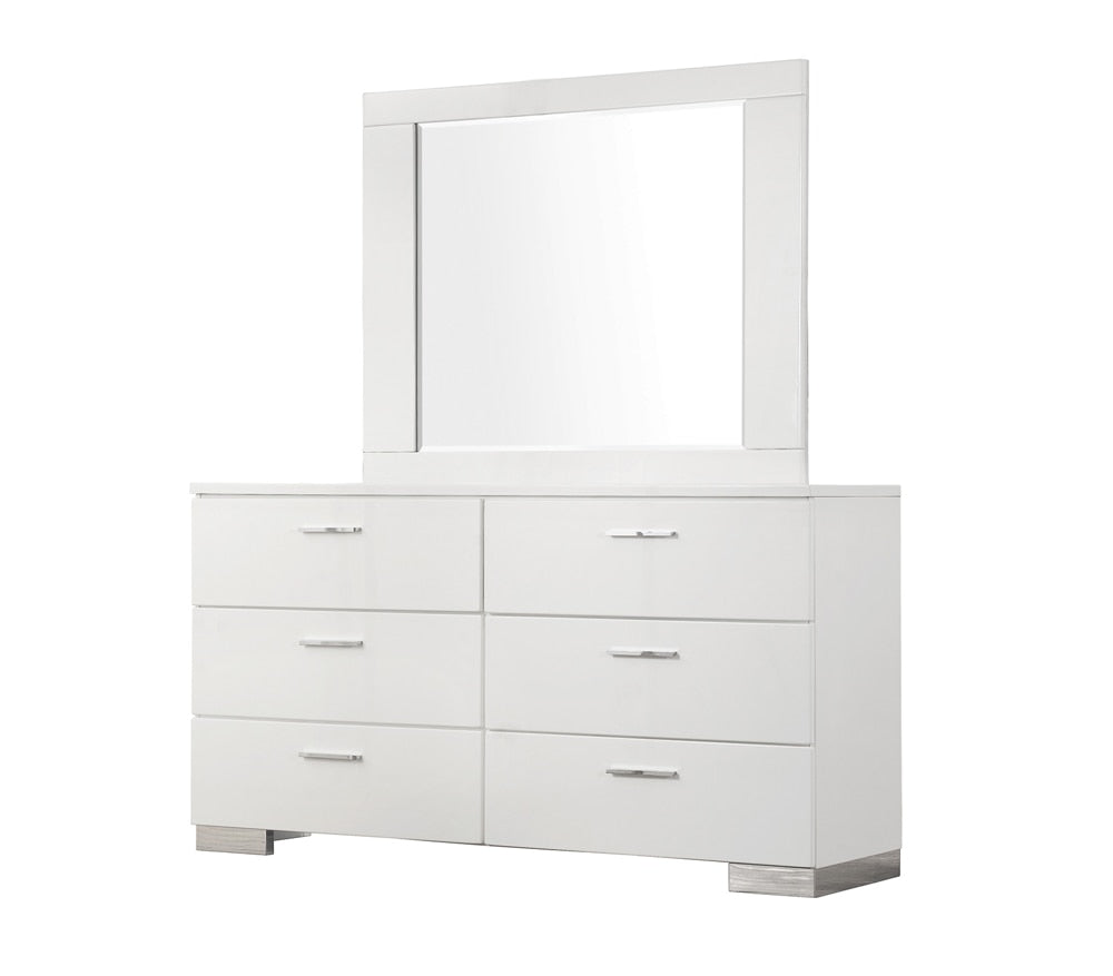 Coaster - Felicity Mirror (Glossy White) - 203504 veiw 2