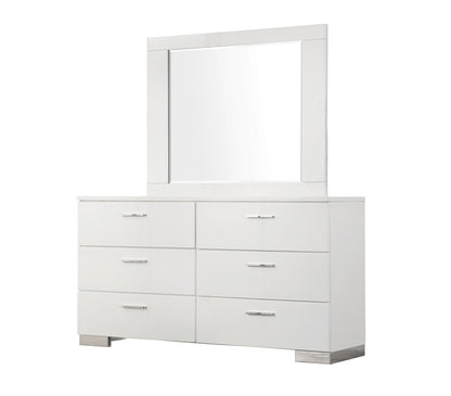 Coaster - Felicity Mirror (Glossy White) - 203504 veiw 2