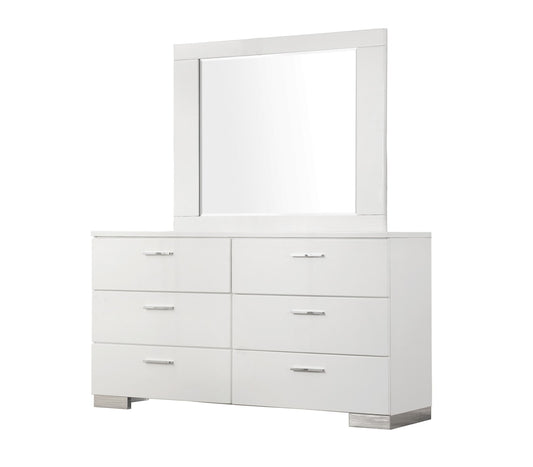 Coaster - Felicity Mirror (Glossy White) - 203504 veiw 2